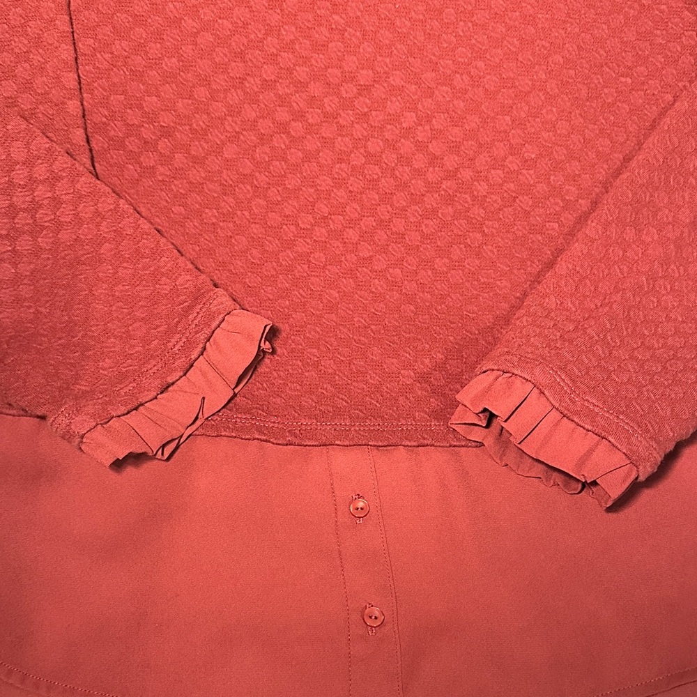 Elle Ruffled Textured Top in Rust - Picture 13 of 14
